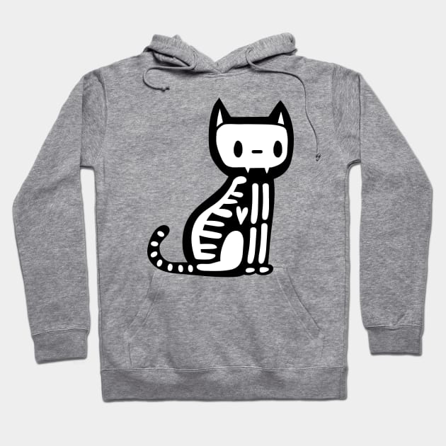 Halloween skeleton cat Hoodie by illulief